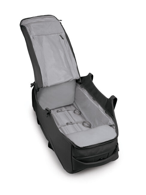 OSPREY SHUTTLE 130 potna torba na kolesih, črna