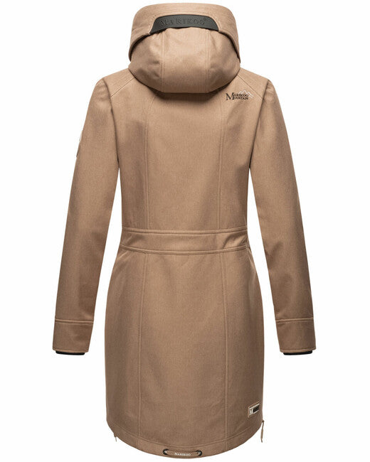 Marikoo Racquelle softshell jakna ženski s kapuco, taupe grey