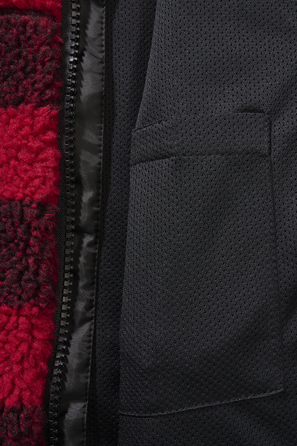 Brandit Teddyfleece jakna otroška s kapuco, rdeča/črna
