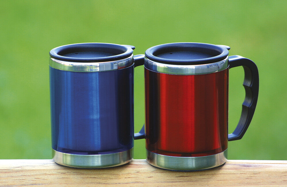 BasicNature MUG kozarec iz nerjavečega jekla, moder, 0,42 l