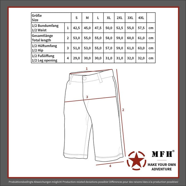MFH BW Bermuda Shorts, OD Green-Stonewashed