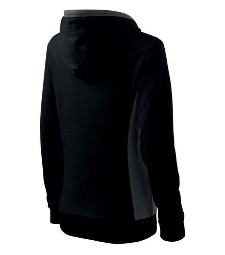 Malfini Kangaroo pulover ženski 280g/m2, črno-siva