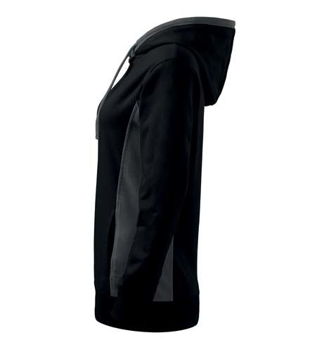 Malfini Kangaroo pulover ženski 280g/m2, črno-siva