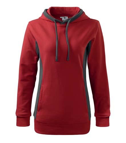 Malfini Kangaroo pulover ženski 280g/m2, rdeča