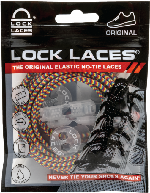 Lock Laces vezalke do čevljev, mavričen