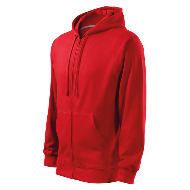 Malfini Trendy Zipper pulover moški 300g/m2, rdeč
