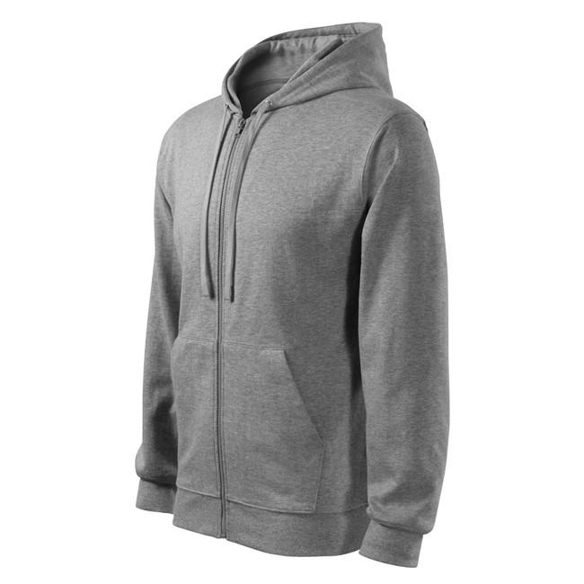 Malfini Trendy Zipper pulover 300g/m2, siva