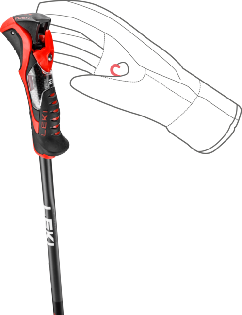 LEKI Airfoil 3D Ski Poles, Dark Anthracite-Bright Red-Black