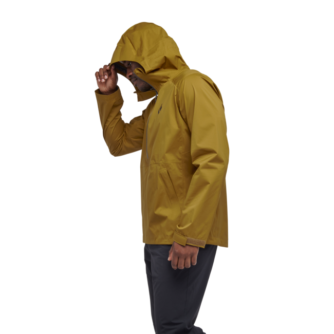 Black Diamond Stormline Stretch Anorak moška nepremočljiva jakna, dark curry