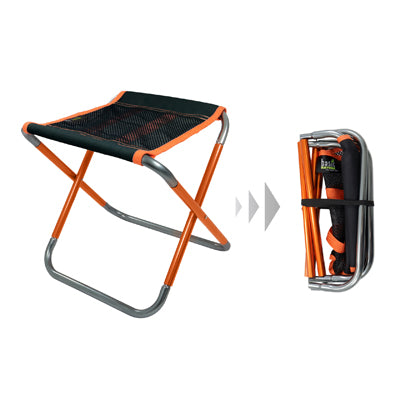 BasicNature Compact 2.0 zložljiv stol, črn / oranžen