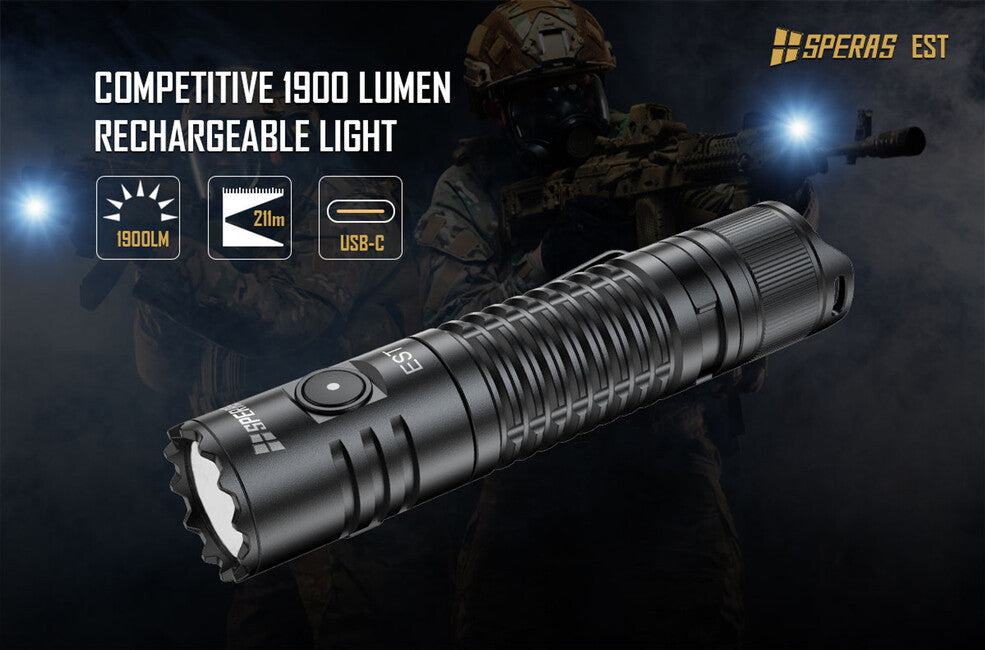 Speras Luminus SST40 polnilna LED svetilka, črna