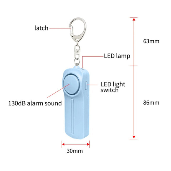 W&G SHIELD SOS Personal Alarm with LED Light and Pull Chain Trigger, Black