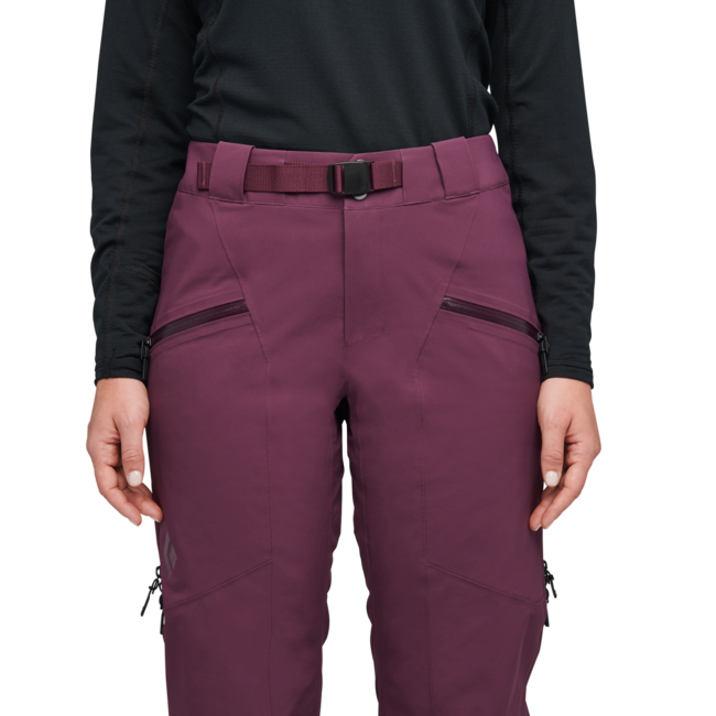 Black Diamond Recon Stretch Insulated črne hlače ženski, blackberry