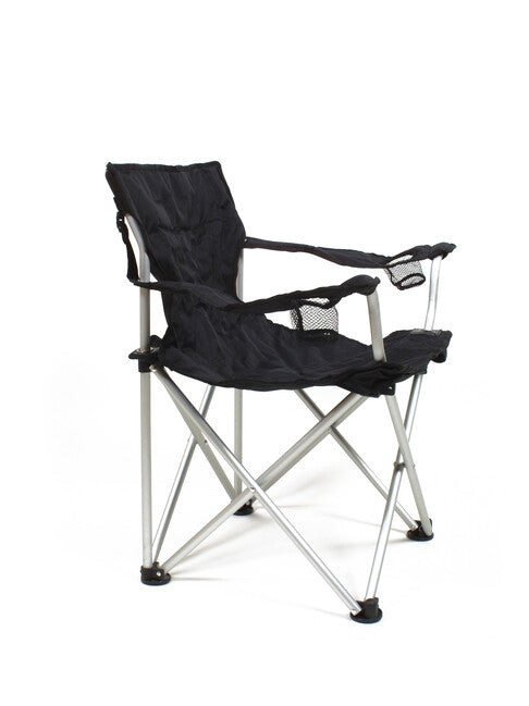 BasicNature Comfort potovalni stol, črn