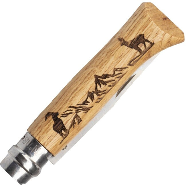 Opinel VRI N°08 Inox preklopni nož s motivom gamsa Animalia 2019