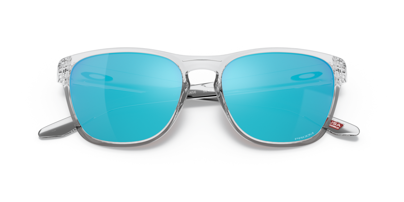Oakley MANORBURN sončna očala s okvirjem Polished Clear in Prizm Sapphire stekli 56