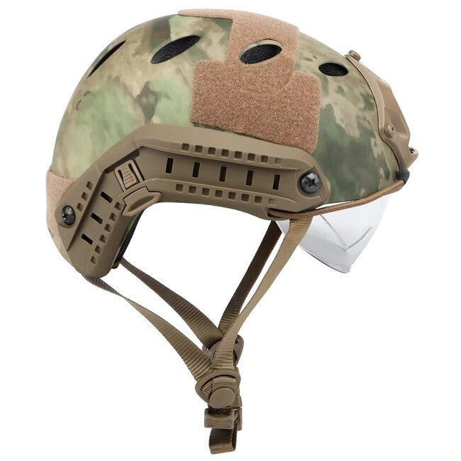 DRAGOWA Tactical Fast PJ Τακτικό Κράνος με Γυαλιά Bolt, Digital Woodland (χωρίς πιστοποίηση)