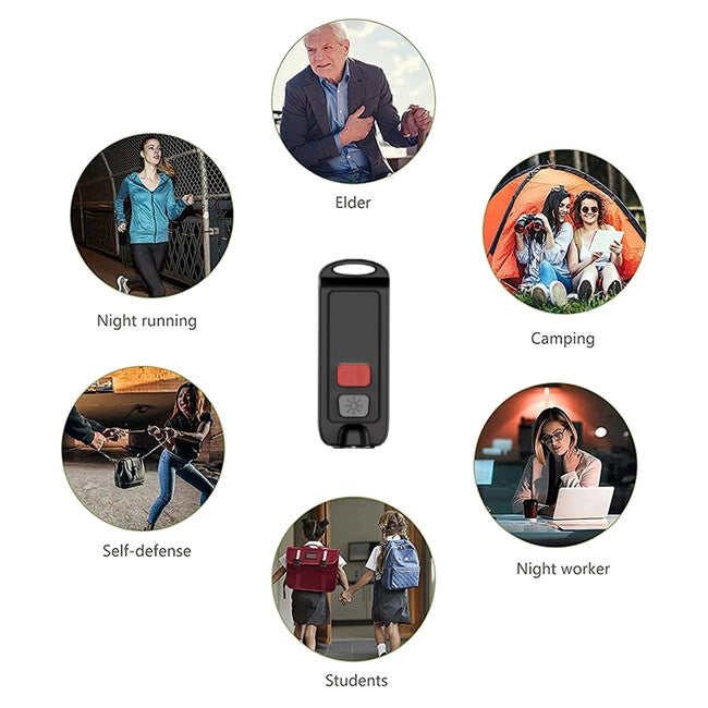 W&G SHIELD SOS Personal Alarm with LED Light and Activation Button, White