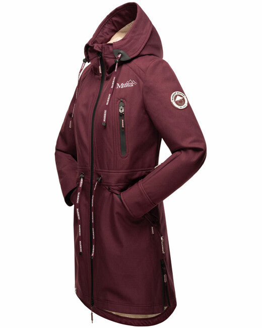 Marikoo Racquelle softshell jakna ženski s kapuco, wine