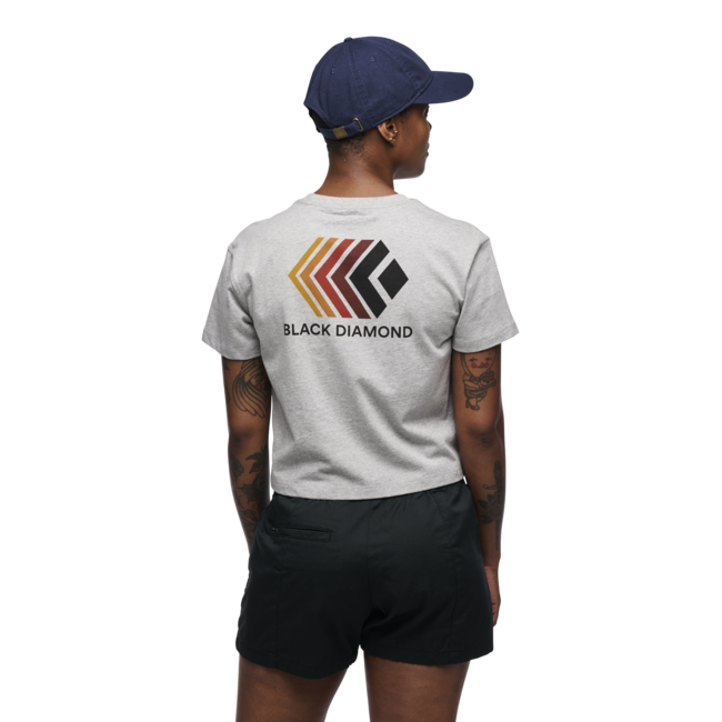 Black Diamond Women's Crop T-Shirt Faded, Nickel Heather