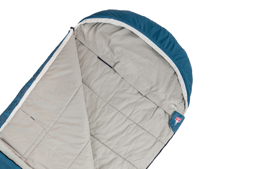 Grüezi-Bag Cotton Comfort Sleeping Bag, Navy Blue, Right Zip