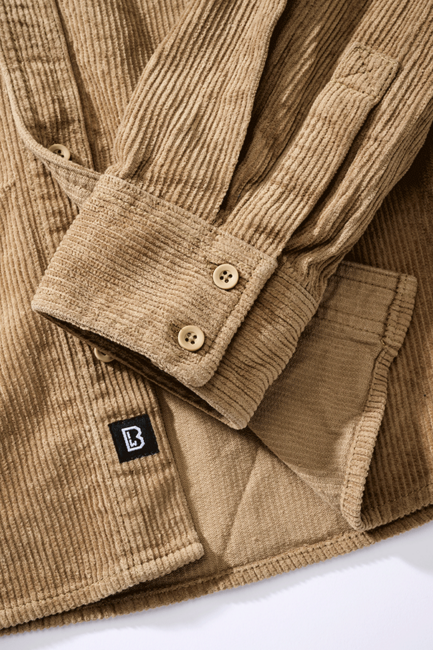 Brandit Corduroy Classic srajca s dolgimi rokavi, svetlo rjava