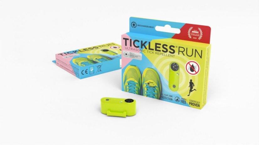 Tickless Run ultrazvoč odganjalec proti kleštem, neon rumena