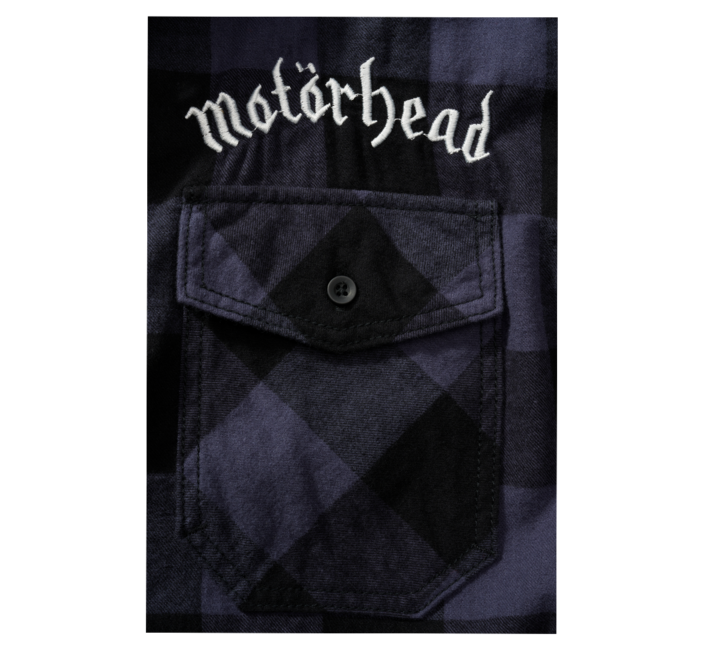 Brandit Motörhead Check srajca z dolgimi rokavi, črna-siva