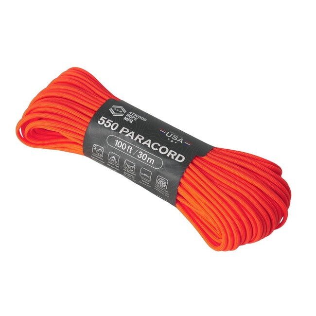 Paracord 550 (100 čevljev), neonsko oranžna