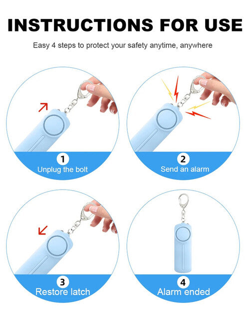W&G SHIELD SOS Personal Alarm with LED Light and Pull Chain Trigger, White