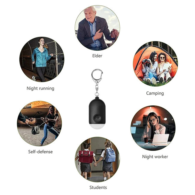 W&G SHIELD SOS Waterproof Personal Alarm with LED Light and Activation Button, White