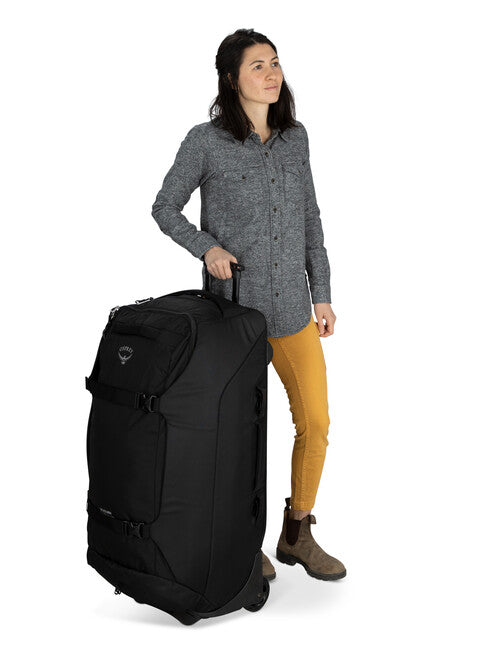 OSPREY SHUTTLE 130 potna torba na kolesih, črna