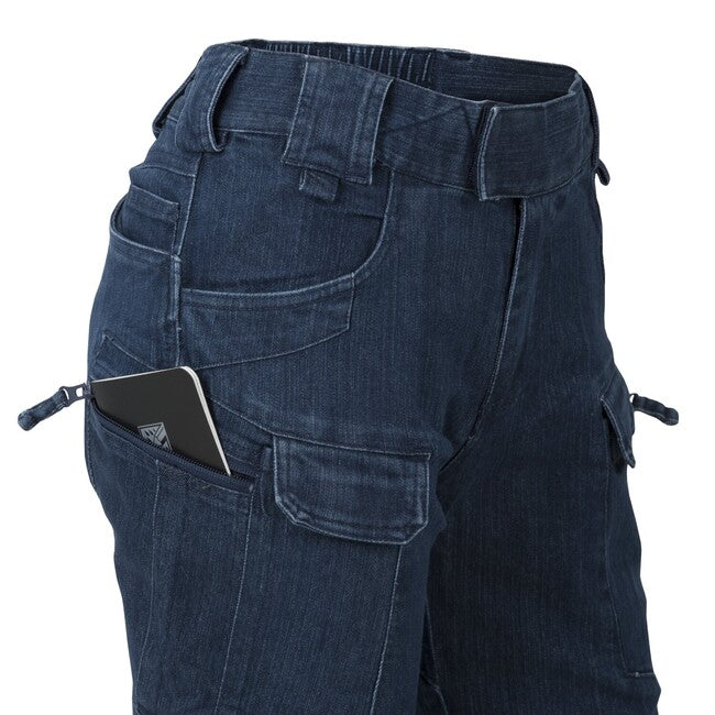Helikon-Tex UTP Resized mestne hlače taktične ženski Denim Stretch Mestske, Marine Blue
