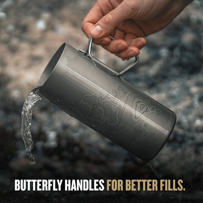 GRAYL Titanium GeoPress™ Purifier Filtration Bottle with Cook Lid, Covert Black