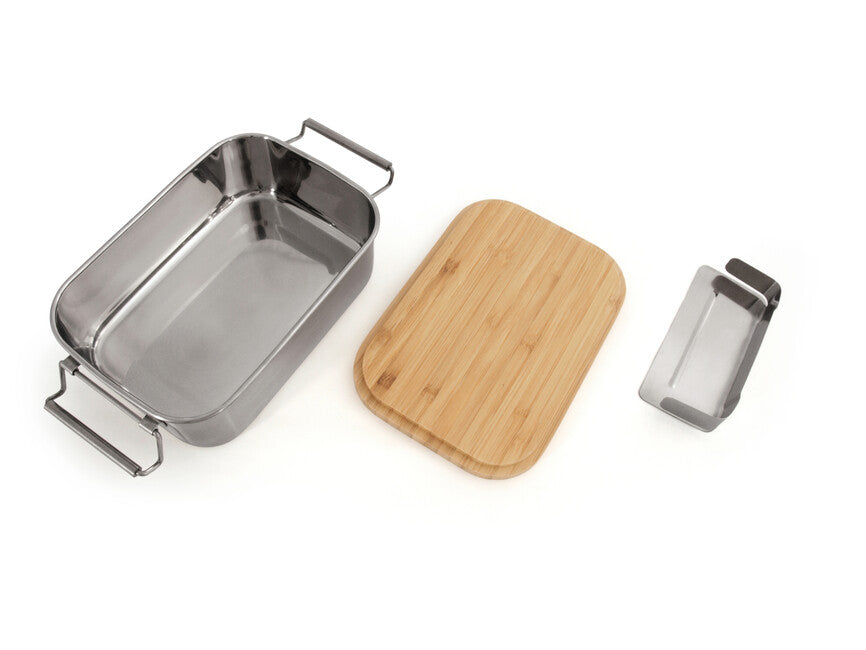 Origin Outdoors Bamboo-Clip kosilo škatla iz nerjavečega jekla 1,2 l