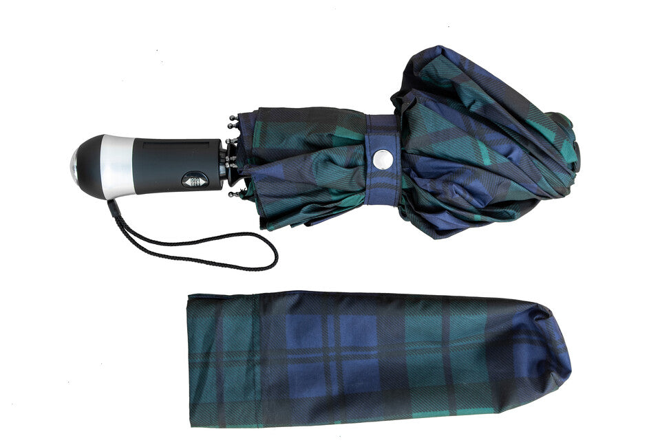 Origin Outdoors LED-Trek kompakten dežnik LED, modro-zelen