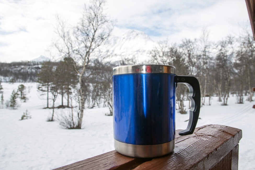 BasicNature MUG kozarec iz nerjavečega jekla, moder, 0,42 l