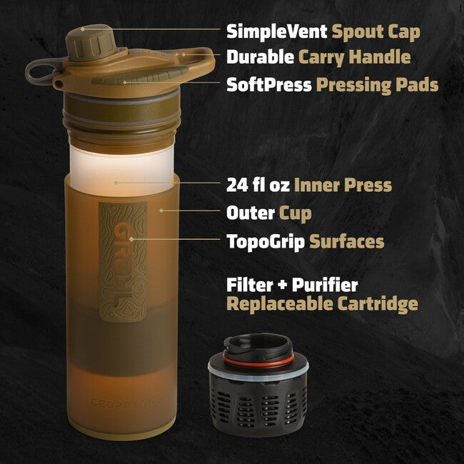 GRAYL GeoPress Purifier filtrirna steklenica, Coyote Brown