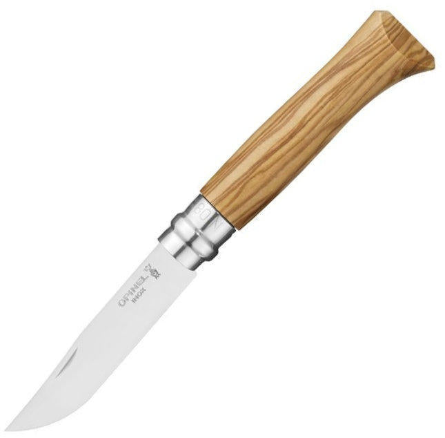 OPINEL VRi N°08 Inox nož ročaj olivno zelena, tok, lesena škatla