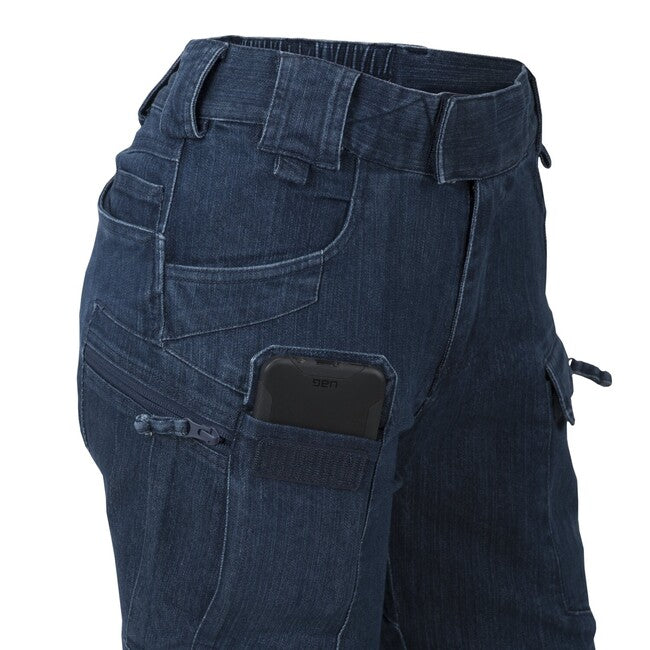 Helikon-Tex UTP Resized mestne hlače taktične ženski Denim Stretch Mestske, Marine Blue