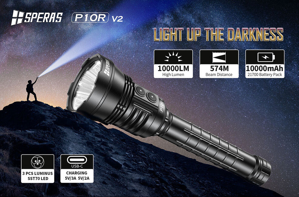 Speras P10R V2 polnilna LED svetilka 10000LM