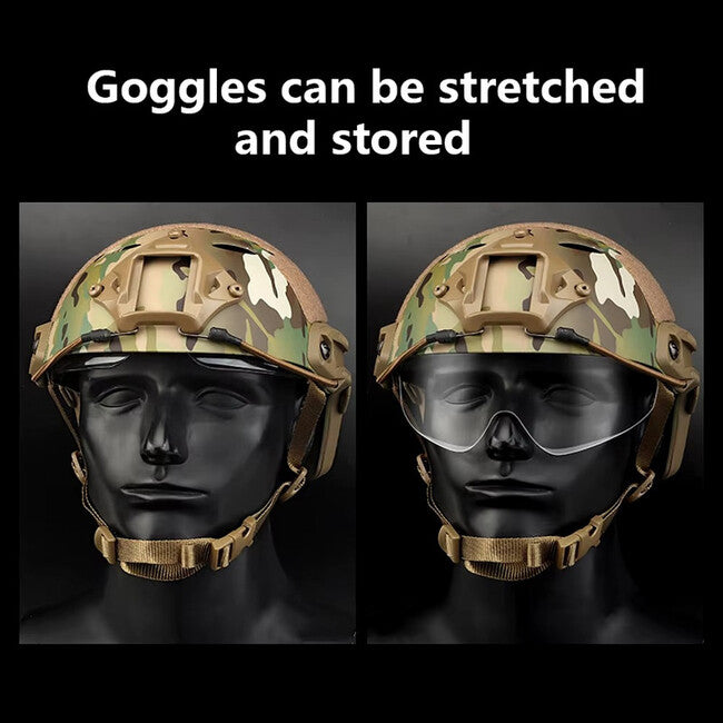 DRAGOWA Tactical Fast PJ taktična čelada s očali Bolt, Digital Desert (brez sertifikacije)