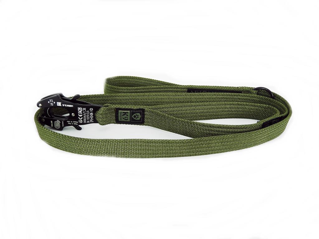 K9 Thorn Kong Frog vodítko s 2 rukoväťami, olivové, 200 cm