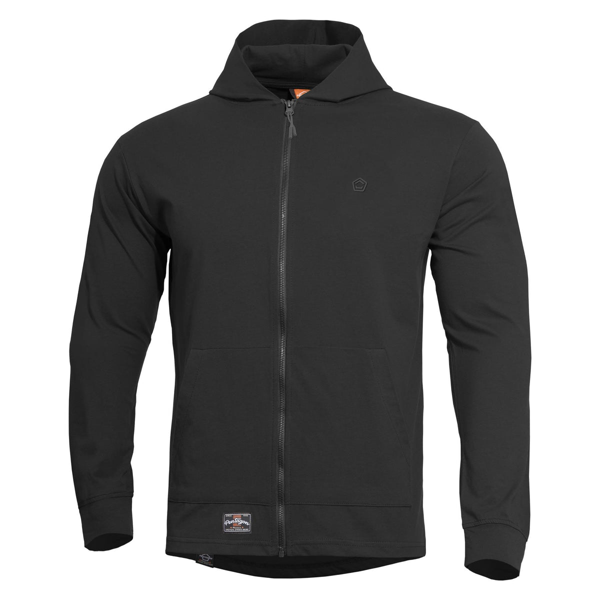 Pentagon Agis Ring Spun moški pulover s kapuco, Black