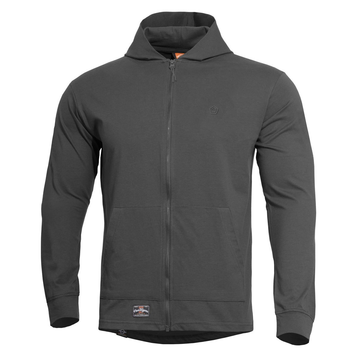 Pentagon Agis Ring Spun moški pulover s kapuco, Cinder Grey