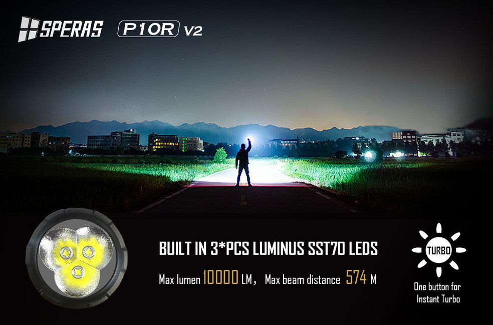 Speras P10R V2 polnilna LED svetilka 10000LM