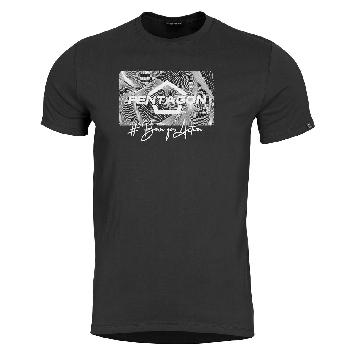 Pentagon Contour T-Shirt, Black