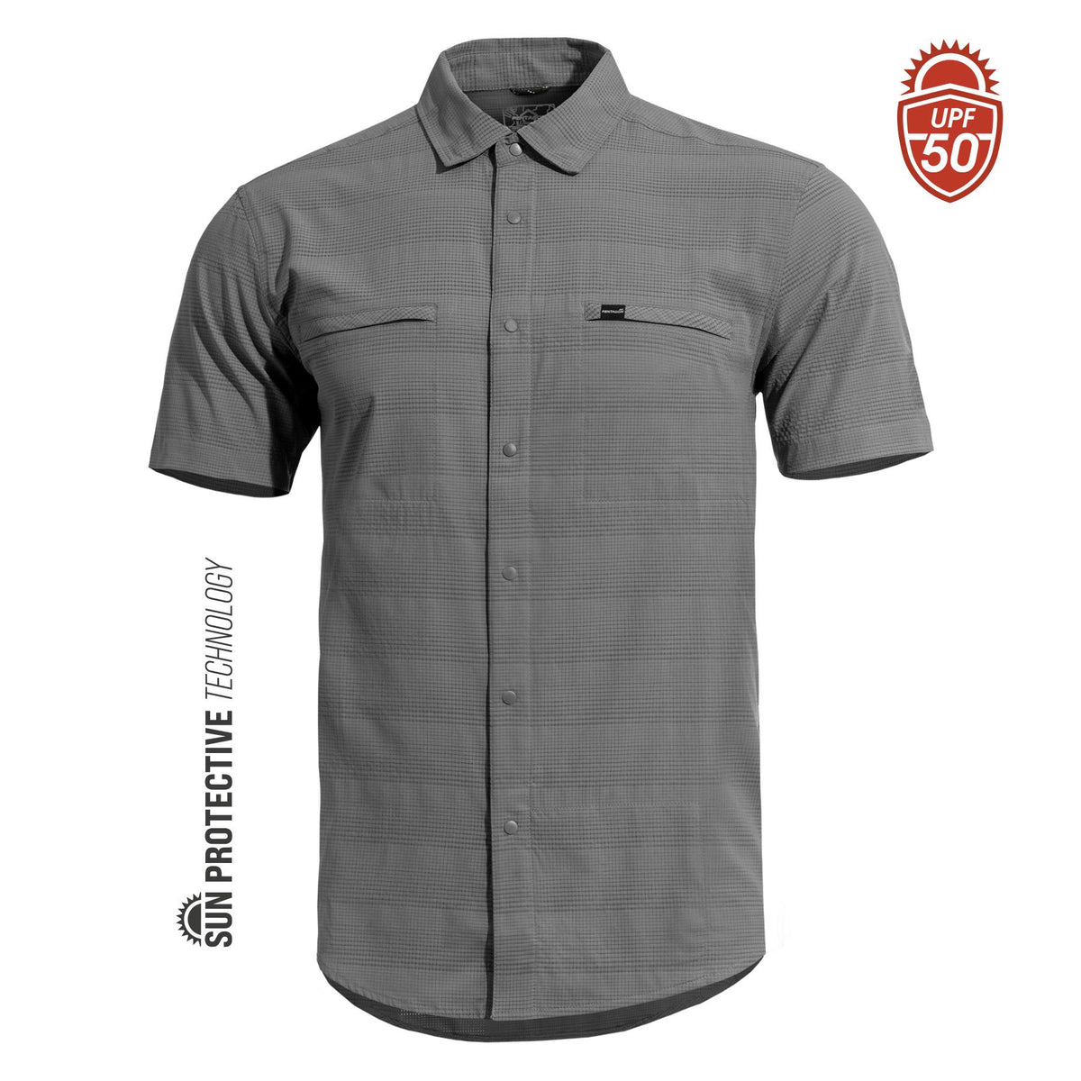 Pentagon Ripple short-sleeve shirt, grey