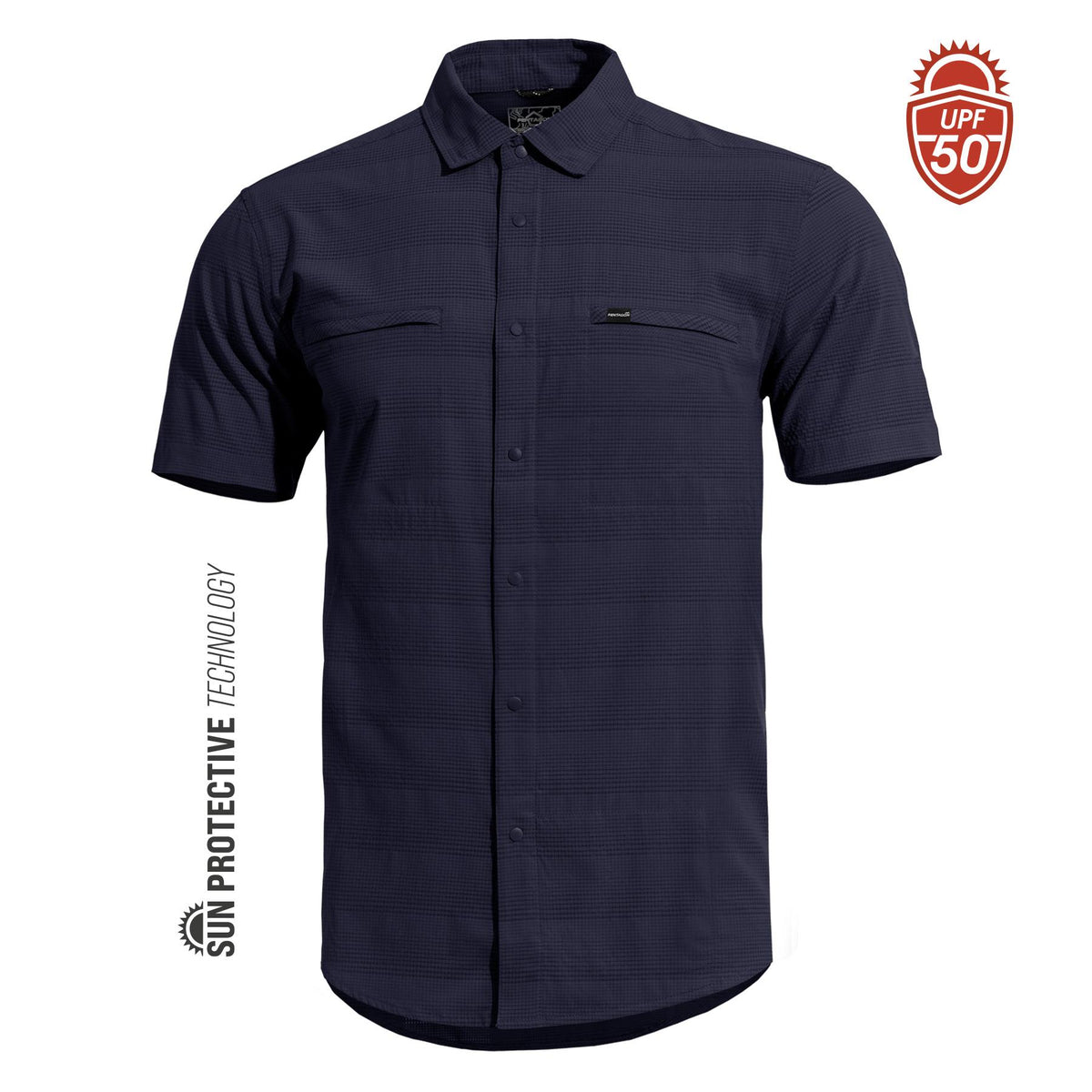 Pentagon Ripple short-sleeve shirt, Midnight Blue