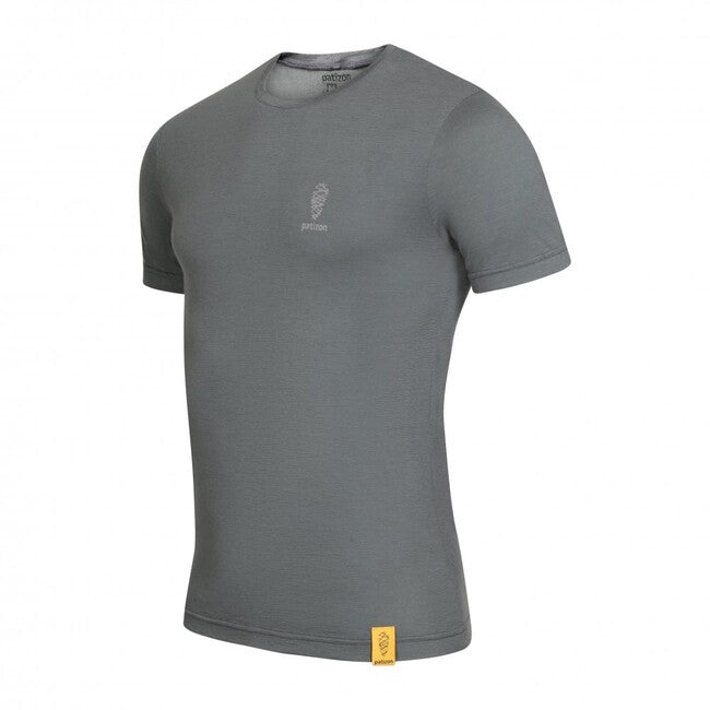 Patizon Gun metal merino majica moški s kratkim rokavom